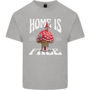 Mushrooms Home is Where You're Free Kids T-Shirt Childrens Sports Grey