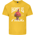 Mushrooms Home is Where You're Free Kids T-Shirt Childrens Yellow
