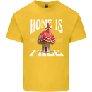 Mushrooms Home is Where You're Free Kids T-Shirt Childrens Yellow
