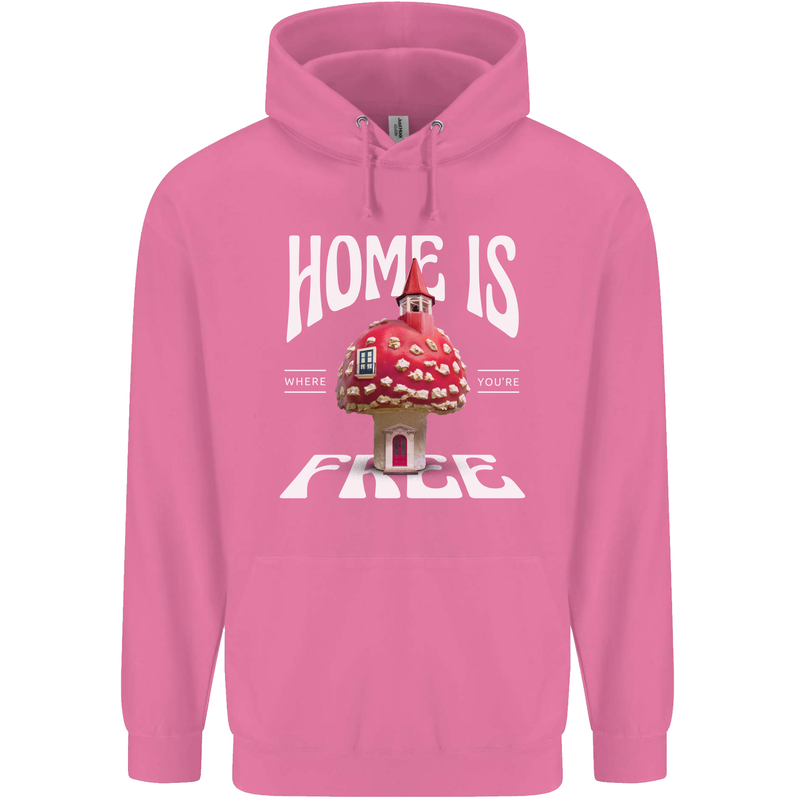 Mushrooms Home is Where You're Free Mens 80% Cotton Hoodie Azelea