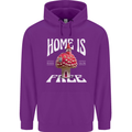 Mushrooms Home is Where You're Free Mens 80% Cotton Hoodie Purple