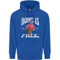 Mushrooms Home is Where You're Free Mens 80% Cotton Hoodie Royal Blue