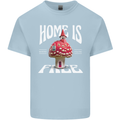 Mushrooms Home is Where You're Free Mens Cotton T-Shirt Tee Top Light Blue