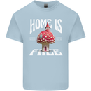 Mushrooms Home is Where You're Free Mens Cotton T-Shirt Tee Top Light Blue