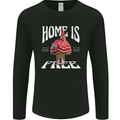 Mushrooms Home is Where You're Free Mens Long Sleeve T-Shirt Black