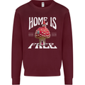 Mushrooms Home is Where You're Free Mens Sweatshirt Jumper Maroon