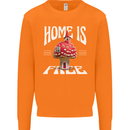 Mushrooms Home is Where You're Free Mens Sweatshirt Jumper Orange