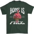 Mushrooms Home is Where You're Free Mens T-Shirt 100% Cotton Forest Green