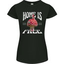 Mushrooms Home is Where You're Free Womens Petite Cut T-Shirt Black