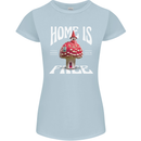 Mushrooms Home is Where You're Free Womens Petite Cut T-Shirt Light Blue