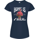 Mushrooms Home is Where You're Free Womens Petite Cut T-Shirt Navy Blue