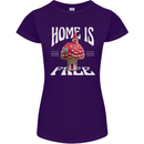 Mushrooms Home is Where You're Free Womens Petite Cut T-Shirt Purple