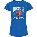 Mushrooms Home is Where You're Free Womens Petite Cut T-Shirt Royal Blue