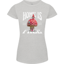 Mushrooms Home is Where You're Free Womens Petite Cut T-Shirt Sports Grey