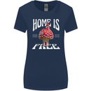 Mushrooms Home is Where You're Free Womens Wider Cut T-Shirt Navy Blue