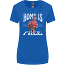 Mushrooms Home is Where You're Free Womens Wider Cut T-Shirt Royal Blue