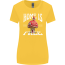 Mushrooms Home is Where You're Free Womens Wider Cut T-Shirt Yellow