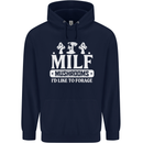 Mushrooms I Like To Forage MILF Childrens Kids Hoodie Navy Blue