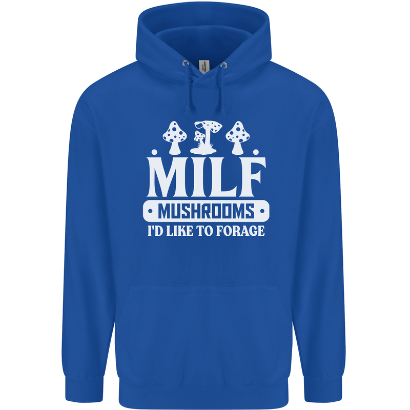 Mushrooms I Like To Forage MILF Childrens Kids Hoodie Royal Blue