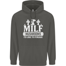 Mushrooms I Like To Forage MILF Childrens Kids Hoodie Storm Grey
