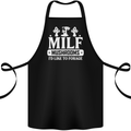 Mushrooms I Like To Forage MILF Cotton Apron 100% Organic Black