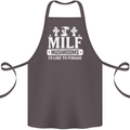 Mushrooms I Like To Forage MILF Cotton Apron 100% Organic Dark Grey