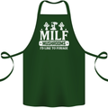 Mushrooms I Like To Forage MILF Cotton Apron 100% Organic Forest Green