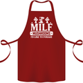Mushrooms I Like To Forage MILF Cotton Apron 100% Organic Maroon