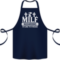 Mushrooms I Like To Forage MILF Cotton Apron 100% Organic Navy Blue