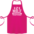 Mushrooms I Like To Forage MILF Cotton Apron 100% Organic Pink
