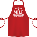Mushrooms I Like To Forage MILF Cotton Apron 100% Organic Red