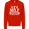 Mushrooms I Like To Forage MILF Kids Sweatshirt Jumper Bright Red