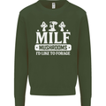 Mushrooms I Like To Forage MILF Kids Sweatshirt Jumper Forest Green