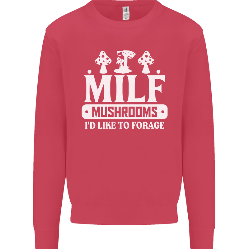 Mushrooms I Like To Forage MILF Kids Sweatshirt Jumper Heliconia