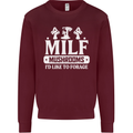 Mushrooms I Like To Forage MILF Kids Sweatshirt Jumper Maroon