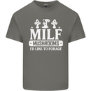 Mushrooms I Like To Forage MILF Kids T-Shirt Childrens Charcoal