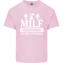 Mushrooms I Like To Forage MILF Kids T-Shirt Childrens Light Pink