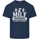 Mushrooms I Like To Forage MILF Kids T-Shirt Childrens Navy Blue