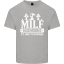 Mushrooms I Like To Forage MILF Kids T-Shirt Childrens Sports Grey