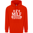 Mushrooms I Like To Forage MILF Mens 80% Cotton Hoodie Bright Red