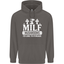 Mushrooms I Like To Forage MILF Mens 80% Cotton Hoodie Charcoal