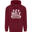Mushrooms I Like To Forage MILF Mens 80% Cotton Hoodie Maroon