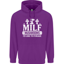 Mushrooms I Like To Forage MILF Mens 80% Cotton Hoodie Purple