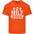 Mushrooms I Like To Forage MILF Mens Cotton T-Shirt Tee Top Orange