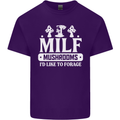 Mushrooms I Like To Forage MILF Mens Cotton T-Shirt Tee Top Purple