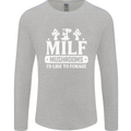 Mushrooms I Like To Forage MILF Mens Long Sleeve T-Shirt Sports Grey