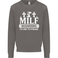 Mushrooms I Like To Forage MILF Mens Sweatshirt Jumper Charcoal