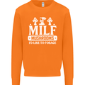 Mushrooms I Like To Forage MILF Mens Sweatshirt Jumper Orange