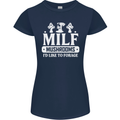 Mushrooms I Like To Forage MILF Womens Petite Cut T-Shirt Navy Blue