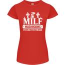 Mushrooms I Like To Forage MILF Womens Petite Cut T-Shirt Red